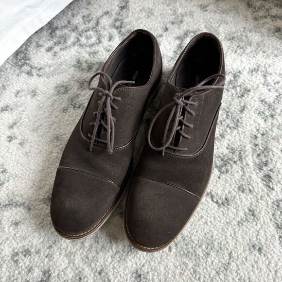 John Varvatos Dark Brown Suede Cap Toe Lace Tie Rubber Sole Oxford Shoe 10.5 main image 6